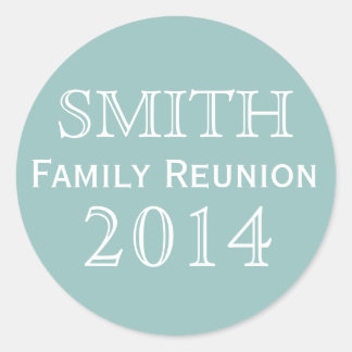 Familie Reunion Blue Background Ronde Sticker