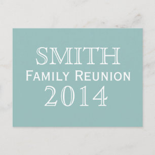 Familie Reunion Blue Background Uitnodiging Briefkaart