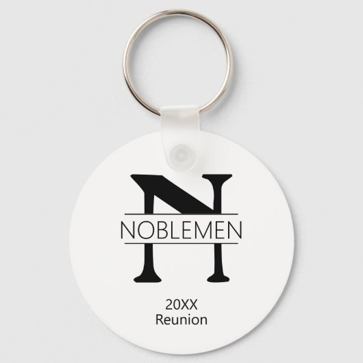 Familie reunion Button Monogram Sleutelhanger (Voorkant)