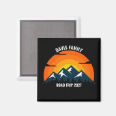 Familie Reunion Custom Sunset Mountain Road Trip Magneet (Voorkant / Achterkant)