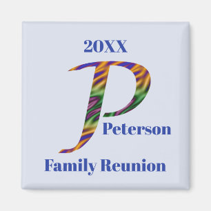 Familie reunion Keepomwille Vivid Letter P Monogra Magneet