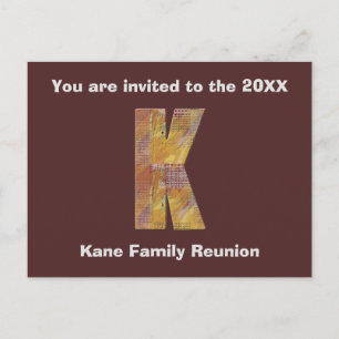 Familie reunion Patchwork Letter K Aankondiging Briefkaart