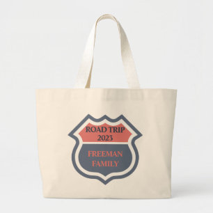 Familie Road Trip Aangepaste tekst Grote Tote Bag