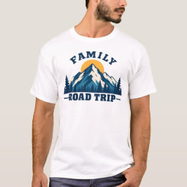 Familie Roadtrip Bergzonsondergang T-shirt