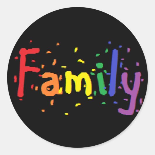Familie Ronde Sticker (Voorkant)