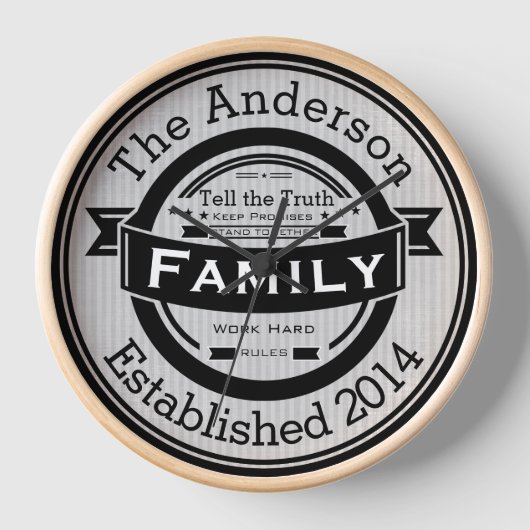 FAMILIE Rules Clock (Voorkant)