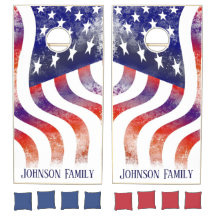 Familie Rustige Amerikaanse Vlag Patriottische Hoe