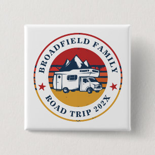 Familie RV Road Trip bijpassende aangepaste aanden Vierkante Button 5,1 Cm