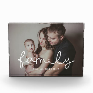 Familie schattig grillig script familie fotoblokken
