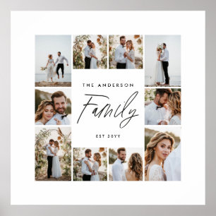 Familie script elegante moderne minimale fotocolla poster