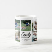 Familie Script Zwart Quote Foto Collage Keepsake Koffiemok (Center)