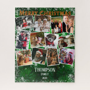 Familie Sjabloon voor kerstboomnaam voor collage-f Legpuzzel