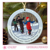 Familie Ski Trip Foto Keramisch Ornament
