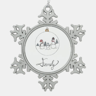Familie Sneeuwman Ornament