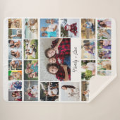 Familie staat gelijk aan Love 29 Photo Collage She Sherpa Deken (Voorkant (horizontaal))