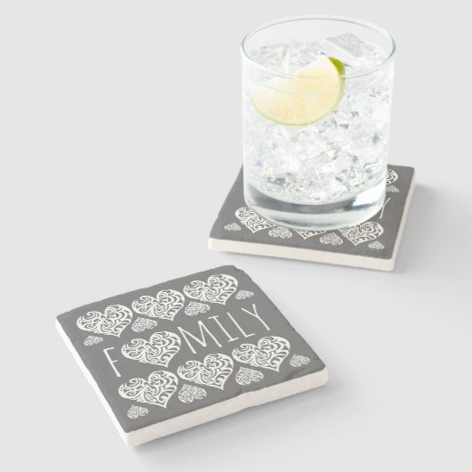 Familie Stenen Onderzetter (Zijkant)