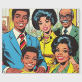  familie stripverhalen cadeaupapier (Vlak)