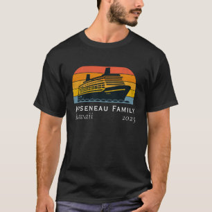Familie Sunset Cruise Personaliseer Zwart T-shirt