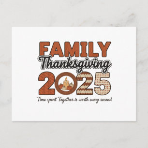 Familie Thanksgiving 2025 Ansichtkaart Gezellige Briefkaart