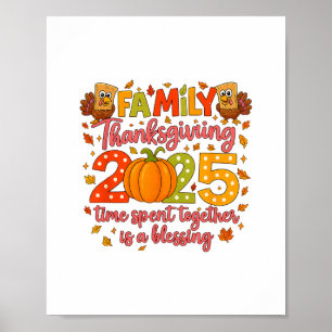 Familie Thanksgiving 2025 Tijd Doorgebracht Samen Poster