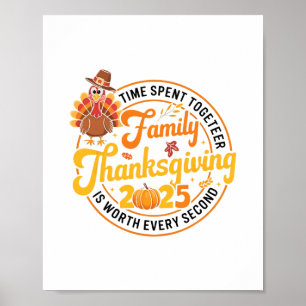 Familie Thanksgiving 2025 Tijd Samen Doorgebracht Poster