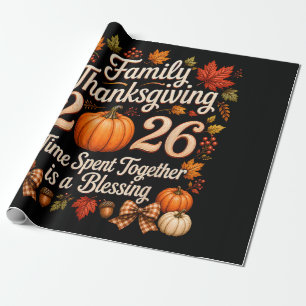 Familie Thanksgiving 2026 Thanksgiving Crew Cadeaupapier