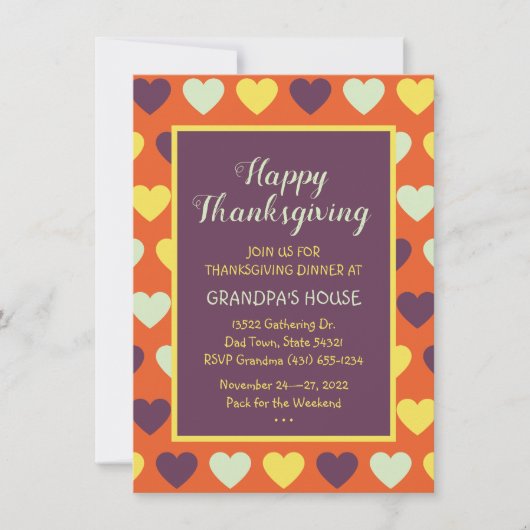 Familie Thanksgiving Aangepaste uitnodiging (Voorkant)