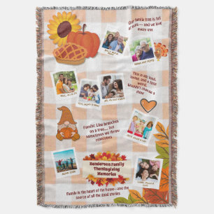 Familie Thanksgiving-herinneringen Fotocollage Deken
