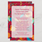 Familie Thanksgiving menu menu menu Keepomwille Ma (Voorkant / Achterkant)