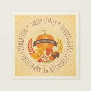 Familie. Thanksgiving vieren. Custom. Servet