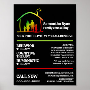 Familie Therapie Logo, Psychotherapeut, Therapie Poster