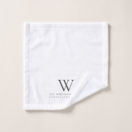 Familie Thuismonogram Moderne Witte Kool Washandje