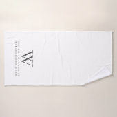 Familie Thuismonogram Witte houtskool Badhanddoek (Badhanddoek)