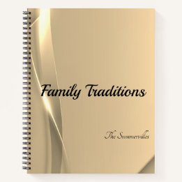 Familie Tradities en Recept Journal | Gouden gloed Notitieboek
