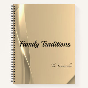 Familie Tradities en Recept Journal   Gouden gloed Notitieboek