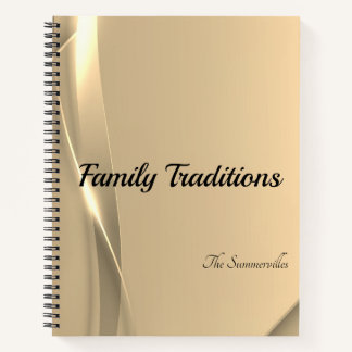 Familie Tradities en Recept Journal | Gouden gloed Notitieboek