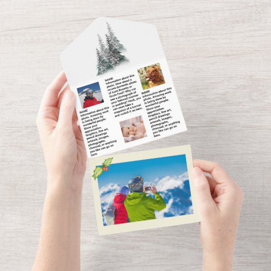 Familie Update Nieuws 🎄✨ Kerstfoto All In One Uitnodiging (Afscheurbaar)