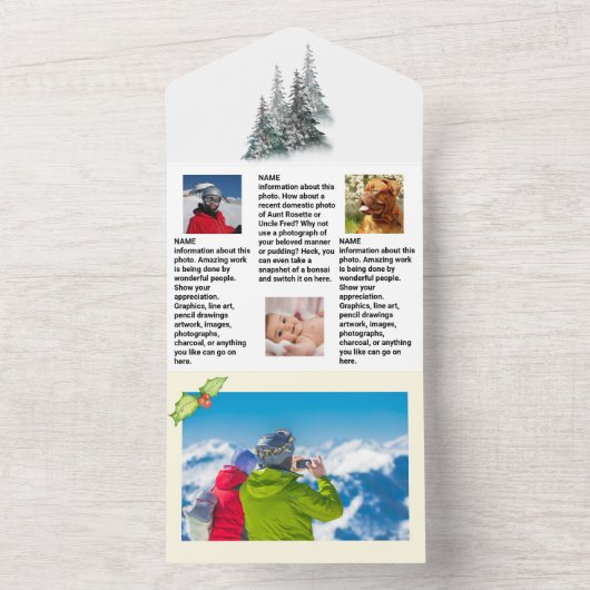 Familie Update Nieuws 🎄✨ Kerstfoto All In One Uitnodiging (Binnen)