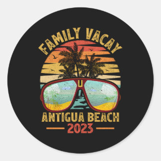 Familie Vacay 2023 Barbuda Antigua Strand Ronde Sticker