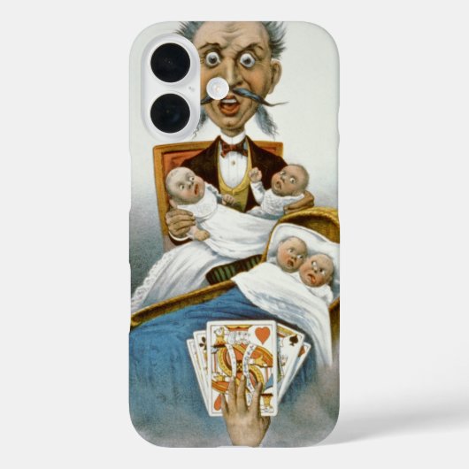 familie, vader met baby's en pokerhand Case-Mate iPhone case (Achterkant)