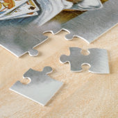  familie, vader met baby's en pokerhand legpuzzel (Zijkant)