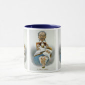  familie, vader met baby's en pokerhand mok (Midden)