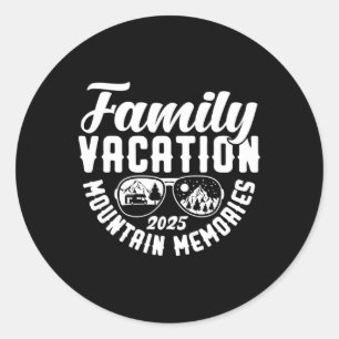 Familie Vakantie 2025 Mountain Memories Matching F Ronde Sticker