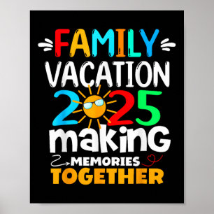 Familie Vakantie 2025 Strand Matching Zomer Famili Poster