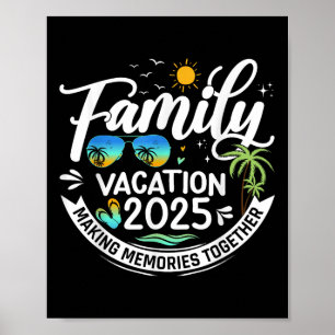 Familie Vakantie 2025 Strand Matching Zomer Vakant Poster