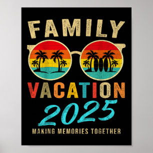 Familie Vakantie 2025 Strand Matching Zomer Vakant Poster