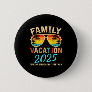 Familie Vakantie 2025 Strand Matching Zomer Vakant Ronde Button 5,7 Cm