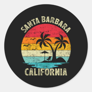 Familie vakantie Californië Santa Barbara Beach Ronde Sticker