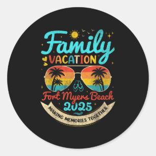 Familie Vakantie Fort Myers Beach 2025 Flor Ronde Sticker