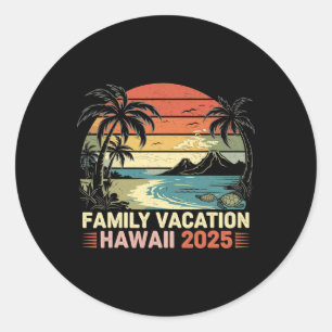 Familie Vakantie Hawaii Beach 2025 Hawaii Family V Ronde Sticker